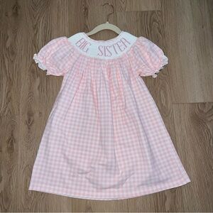 Little Bear Smocks Big Sister Pink Smocked Dress